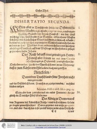 Dissertatio Secunda