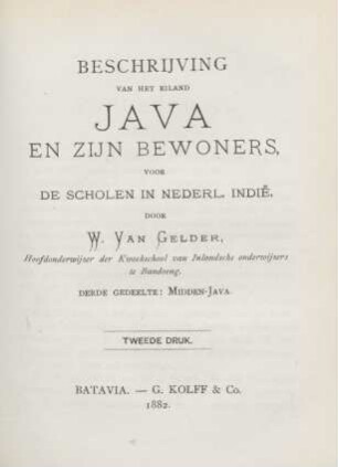 Gedeelte 3: Beschrijving van het eiland Java en zijn bewoners voor de scholen in Nederl. Indië