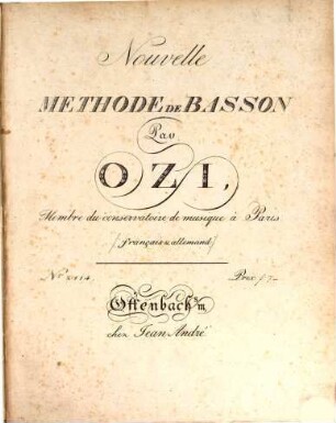 Nouvelle methode de Basson : Français et allemand ; Mit 1 Tab.
