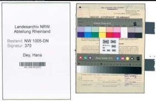 Entnazifizierung Hans Dey , geb. 05.06.1906 (Baumaschinenfuehrer)