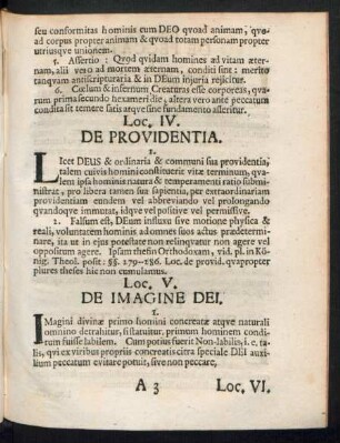 Loc. IV. De Providentia