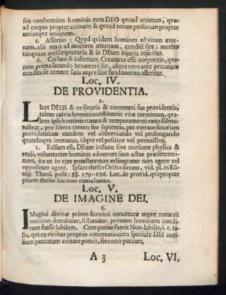 Loc. IV. De Providentia