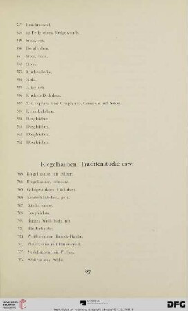 Riegelhauben, Trachtenstücke usw. (Nr. 363-390)