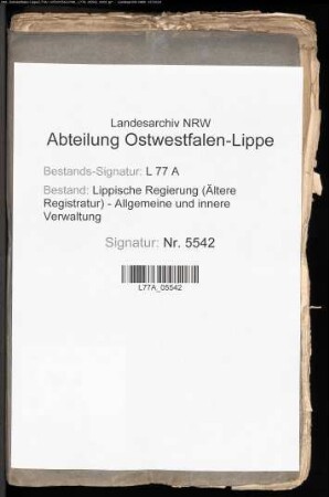 Monatliche Rechnungen der Detmolder Armenkommission