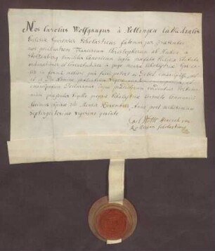 Documentum emancipationis des Franz Christoph von Hutten zum Stolzenberg.