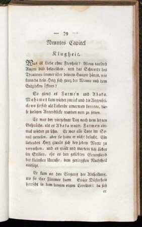 Neuntes Capitel Klugheit.