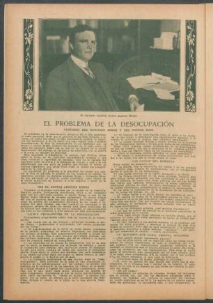 El problema de la desocupación : (Opiniones del diputado Bunge y del doctor Ruzo)