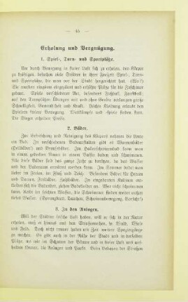 Erholung und Vergnügung