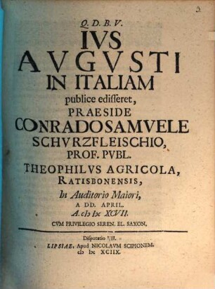 Ius Augusti in Italiam
