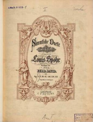 Sämtliche Duette für zwei Violinen, [1]. Op. 3. - [1872]. - 2 St. - Pl.-Nr. 402