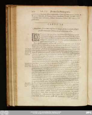 Caput IX. Auxilium efficax non consistere in aliqua gratia excitante physicè praedeterminante voluntatem ad exercitium actus.