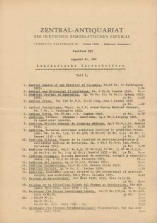 Nr. 441: Ausländische Zeitschriften Teil 5