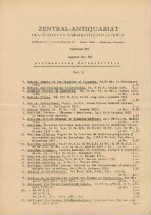 Nr. 441: Ausländische Zeitschriften Teil 5