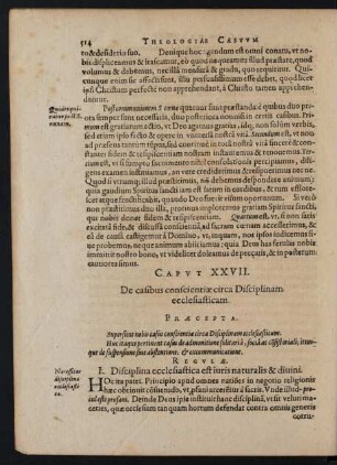 Capvt XXVII. De casibus conscientiae circa Disciplinam ecclesiasticam.