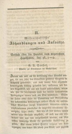 157-182 Versuch über die Parabel vom ungerechten Haushalter : Luc. 16,1-9
