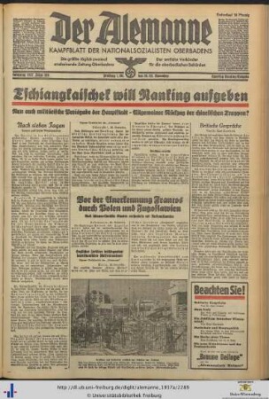 20./21.11.1937 (Samstag/Sonntag-Ausgabe)