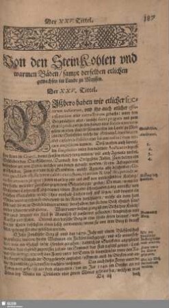 von den SteinKohlen und warmen Bäden/ sampt derselben etlichen gewechsen im Lande zu Meyssen.