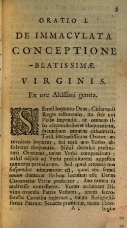 Orationes Nicolai Avancini, e Soc. Jesu : In tres Partes divisae. Quarum Prima continet Orationes, De Deo Et Deo-homine; Secunda, De B. Virgine & Sanctis; Tertia, Panegyres, Epicedia, Prolusiones, & Exercitationes Oratorias, 2. De Beatissima Virgine Deiparente, Et Sanctis