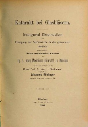 Katarakt bei Glasbläsern