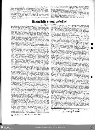 Mietbeihilfe erneut verbessert