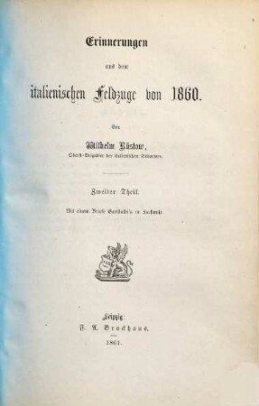 Erinnerungen aus dem italienischen Feldzuge von 1860, 2