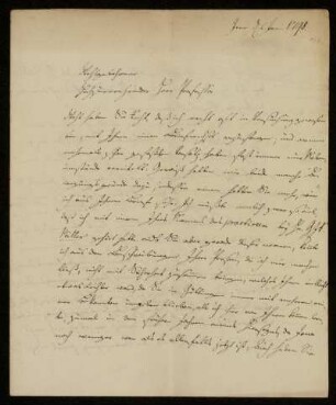 1: Brief von Gottlieb Hufeland an Gustav Hugo, Jena, 2.1.1798