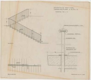 Grund, Peter; Bad Vilbel; Ernst Reuter Schule - Block D Treppengeländer (Grundriss; Ansicht; Detail)