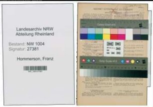Entnazifizierung Franz Hommerson , geb. 26.01.1895 (Arbeiter)