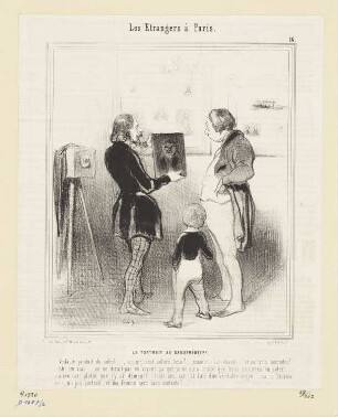 Le Portrait au daguéréotype, Blatt 16 der Folge „Les Étrangers à Paris“, in: „Le Charivari“, Paris 1844