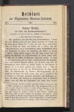 Beiblatt N° 2. März 1902