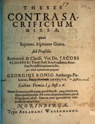 Theses contra sacrificium missae