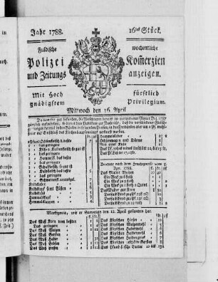 16tes Stück., Ausgabe vom 16. April 1788
