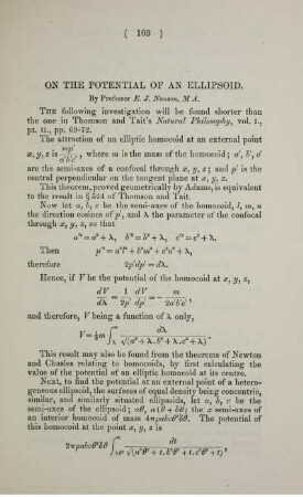 On the potential of an ellipsoid.