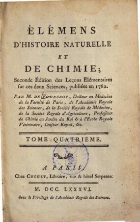 Elémens D'Histoire Naturelle Et De Chimie, 4