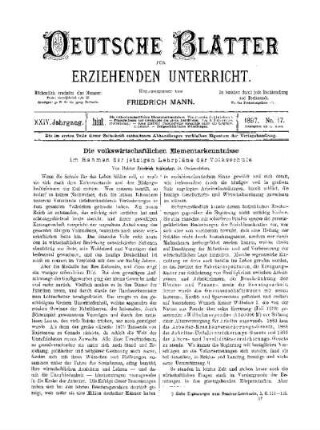 Die volkswirtschaftlichen Elementarkenntnisse : im Rahmen der jetztigen Lehrpläne der Volksschule