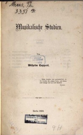 Musikalische Studien