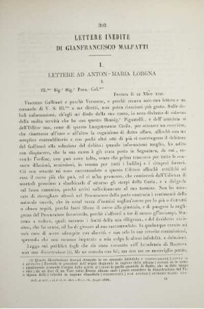 Lettere inedite di Gianfrancesco Malfatti.