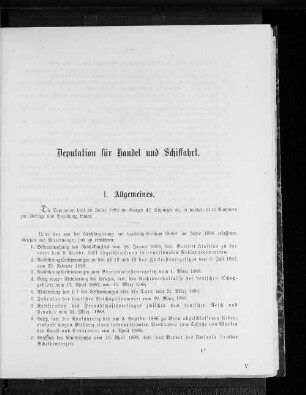 Deputation für Handel und Schiffahrt.