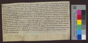 Die Brüder Graf Egeno und Graf Heinrich von Freiburg teilen ihr väterliches und mütterliches Erbe.