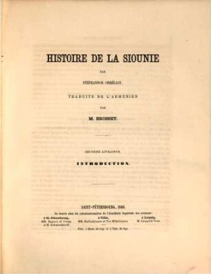 Histoire de la Siounie par Stephanos : Traduite de l'arménien par M. Brosset. 2