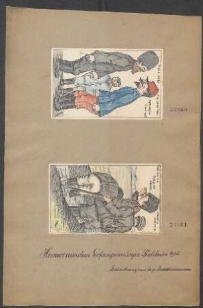 Aus dem Gefangenenlager Puchheim: Wenn zwei sich streiten, Puchheim, Mai 1915, sign. Grau, farbig