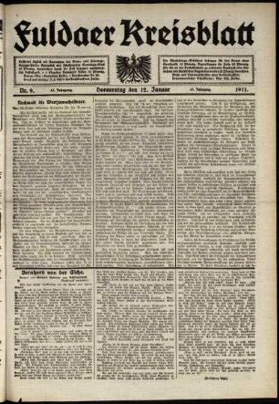 Ausgabe vom Donnerstag, den 12. Januar 1911.