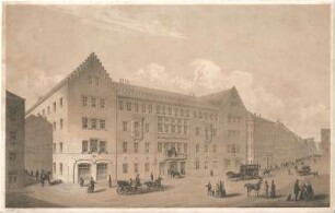 Braunmühl, Anton von; München; Gasthof zur blauen Traube - Perspektive