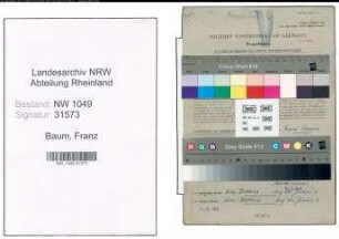 Entnazifizierung Franz Baum , geb. 02.02.1881 (Kuechenleiter)