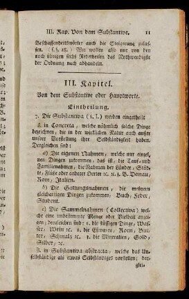III. Kapitel. Von dem Substantive oder Hauptworte.