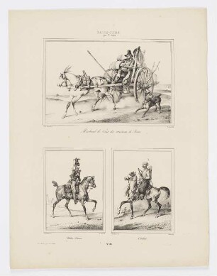 Marchand de vins des environs de Rome, uhlan prussien, le kalmuk, Blatt 9 der Folge "Verschiedene Szenen und Kostüme"