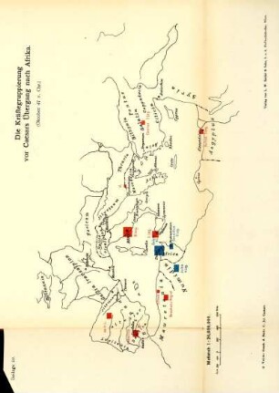 Die Kräftegruppierung vor Caesars Übergang nach Afrika. (Oktober 47 v. Chr.)