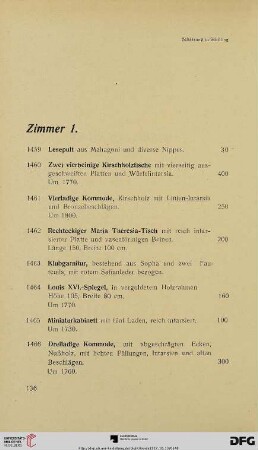 [Zimmer 1.-Zimmer 10] (Nr. 1459-1684)
