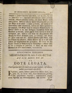 911-912, Ad Lib. XXXIII. Tit. IV. De Dote Praelegata