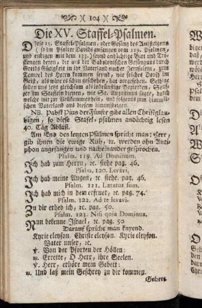 Die XV. Staffel-Psalmen. - Die sieben Buß-Psalmen Des Königlichen Propheten Davids.